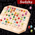 Pädagogisches Sudoku-Brettspiel aus Holz mit bunten Zahlenbolzen für Logiktraining - Sudoku Spielset