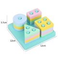 Juguete educativo de madera para clasificar formas geométricas en colores pastel - 12*12*5.7cm / Cuadrado Macarrón