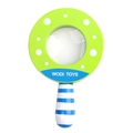 Wooden magnifying glass toy for kids in light green and sky blue with dot patterns - Green