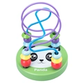 Mini labirinto di perline in legno per bambini con base panda verde e fili colorati - Stile Panda