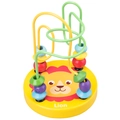 Mini labirinto di perle in legno con base a leone giallo e binari colorati per bambini - Stile Leone