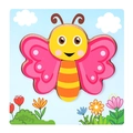 Educational 3D wooden puzzle toy for toddlers featuring a colorful cartoon butterfly design - Butterfly