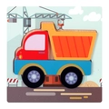 3D wooden puzzle toy featuring a bright yellow construction dump truck for kids - Truck