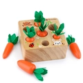 Gioco di raccolta delle carote in legno per bambini con animali e foglie in feltro - Raccolta Carote Classica