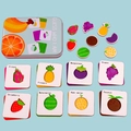 Set puzzle educativo frutta Guess Who I Am con scatola in metallo per bambini - Stile Frutta