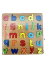 Alphabet-Puzzle aus Holz mit bunten Kleinbuchstaben für frühkindliche Bildung - Kleinbuchstaben-Erkennungsbrett
