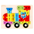 Puzzle treno alfabeto in legno colorato con 26 lettere per l'apprendimento precoce - Treno