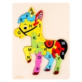 Alphabet animal puzzle wooden toy for toddlers featuring colorful horse design - Pony