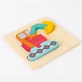 Educational 3D wooden excavator puzzle with colorful pieces for children's early learning - Excavator