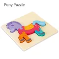 Educational wooden 3D pony puzzle for children with colorful interlocking pieces - Pony