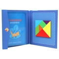 Educational magnetic wooden tangram puzzle set in book-style folder for kids - Magnetic Tangram