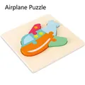 Puzzle 3D en bois avion coloré pour tout-petits avec des pièces épaisses et larges - Avion