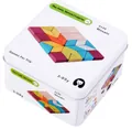 Travel tin case containing colorful wooden mosaic puzzle pieces for cognitive learning - Mosaic Puzzle