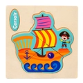 3D wooden pirate ship puzzle for kids with colorful Corsair design and cartoon characters - Cruise Ship