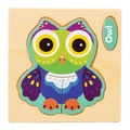 3D wooden cartoon owl puzzle for kids early learning in vibrant multi-color finish - Owl