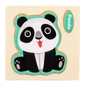3D wooden panda puzzle for toddlers featuring chunky pieces and panda name label - Panda