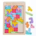 Educational wooden animal tetris puzzle with colorful building blocks for kids - Animal Block Fitting