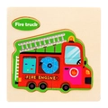 Educational 3D wooden puzzle toy for toddlers featuring a red fire truck design - Fire Truck