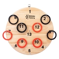 Wooden ring toss game board with numbered hooks and colorful rings for family indoor play - Black English Logo (黑色英文logo大号1.6) / Large (1.6kg)