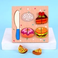 Set puzzle alimentare in legno da tagliare per l'apprendimento precoce dei bambini - Tema Torta