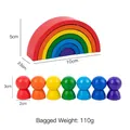 7pcs rainbow stacking blocks and wooden dolls montessori toy set for toddlers - Mini Blocks Peg Doll Combination (0.1kg)