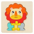 Puzzle 3D in legno con leone colorato per l'educazione precoce dei bambini - Leone