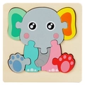 Puzzle éléphant 3D en bois coloré pour l'éducation précoce et l'apprentissage enfant - Éléphant
