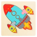 Puzzle 3D fusée en bois pour enfants avec grands blocs colorés pour éveil éducatif - Fusée