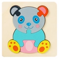 Puzzle 3D éducatif en bois avec blocs de panda colorés pour l'éveil des jeunes enfants - Panda