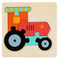 Puzzle tracteur 3D en bois pour enfants avec blocs colorés pour l'apprentissage précoce - Train