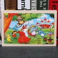 Educational 24-piece wooden forest animal puzzle for kids featuring a castle design - Monkey Climbing Tree
