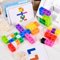 Colorful ABS interlocking building blocks for kids with MAGIC SQUARE instructional cards - Multicolored Cubes And Instructional Cards (662237110364)