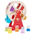 Ruota panoramica in legno con figure di animali per l'apprendimento dei bambini - Ruota Panoramica A Manovella