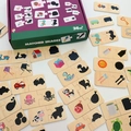 Puzzle in legno per bambini con abbinamento ombre e scatola verde per conservare - Abbinamento Ombre Generazione 2