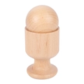 Montessori wooden toy set with a smooth natural beech wood egg and matching egg cup base - Ball with Cup