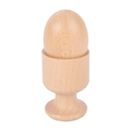 Natural beech wood egg and cup holder set for baby sensory motor skill development - Egg with Cup