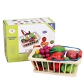16-piece wooden magnetic fruit and vegetable toy basket set for toddler role play - Large Fruit Basket Collection