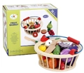 Wooden magnetic 12-piece fruit and vegetable cutting set for kids with storage basket - Vegetable Basket Collection