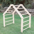 Minimalist wooden climbing frame for kids with solid wood structure on outdoor lawn - Adjustable Folding Climbing Frame (7.3kg)