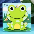 Puzzle éducatif en bois pour tout-petits avec un motif de grenouille et d'étang coloré - Grenouille