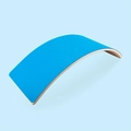 Kids wooden balance board with sky blue felt non-slip surface for sensory training - Blue