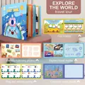 Interactive Quiet Book for toddlers with World Travel theme and educational matching games - Around the World