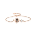 Pulsera planeta de plata S925 de ensueño con piedra azul y acabado en oro rosa - Plata 925 / Oro rosa