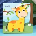 Puzzle 3D éducatif en bois pour enfants avec une forme de girafe de dessin animé - Cerf