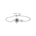 S925 sterling silver dream planet bracelet with blue galaxy stone and saturn charm - 925 Silver / Platinum Bracelet