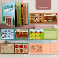 Kids Montessori quiet book for vegetable and fruit cognitive learning through stickers - Vegetable