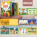 Educational dinosaur theme quiet book for kids with interactive puzzles and scenes - Dinosaur Cognition