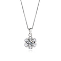 Collar de copo de nieve de plata de ley S925 con circonitas cúbicas brillantes - Plata 925 / Oro Blanco