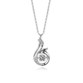 S925 sterling silver phoenix necklace with a shimmering round dancing zircon pendant - 925 Silver / Platinum Necklace