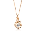 Elegant rose gold phoenix pendant necklace with a sparkling round zircon centerpiece - 925 Silver / Rose Gold Plated Necklace